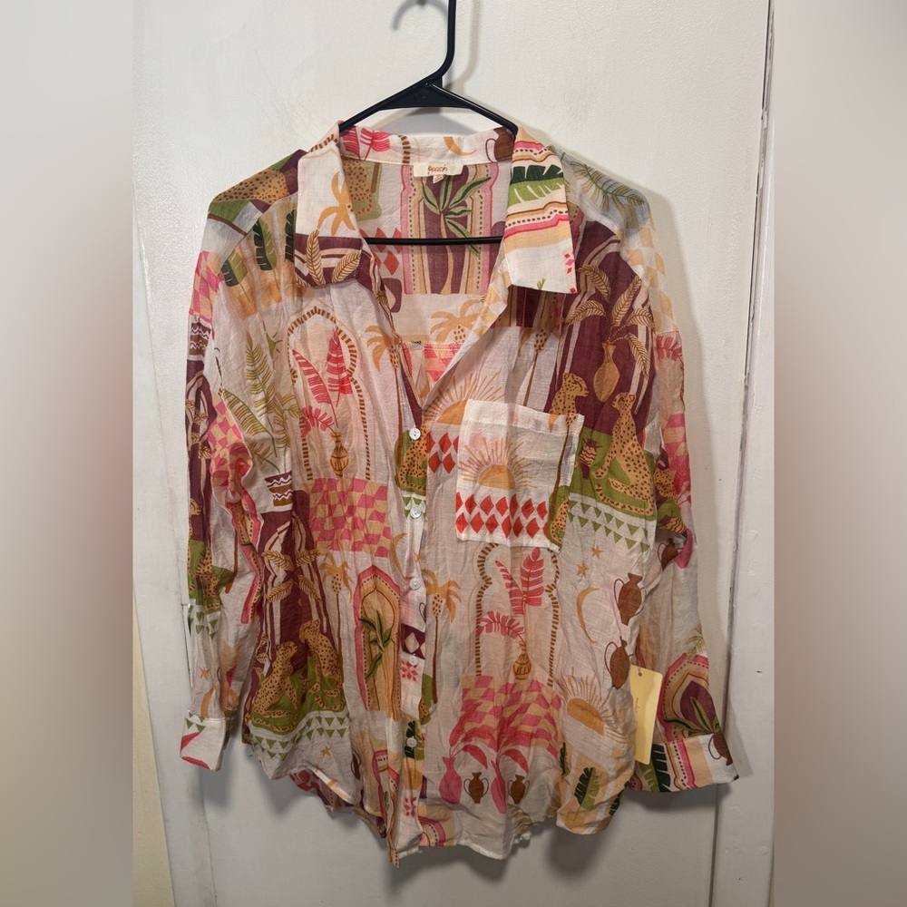 Printed Relaxed Button-Down Shirt - Multi Floral